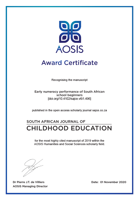 LARA RAGPOT 博士因其对南非儿童数学技能的研究而获得 2020 年 AOSIS 桂冠奖-南海国际学分银行