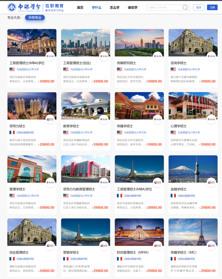 南海在职MBA院校